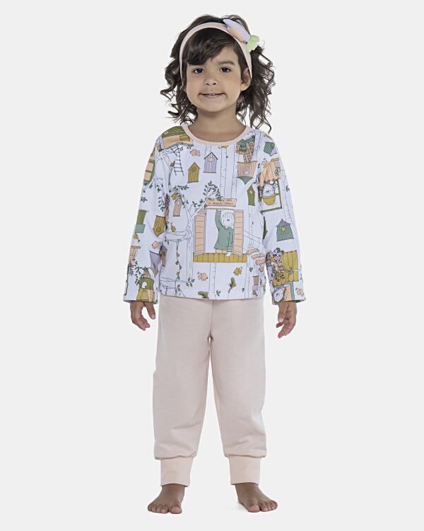 Pijama Feminino Baby Manga Longa e Calça