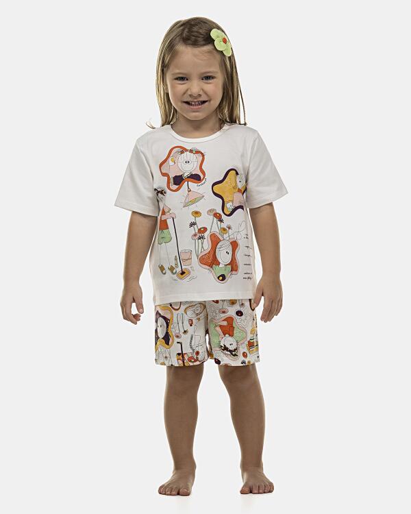 Pijama Feminino Baby Manga Curta e Short