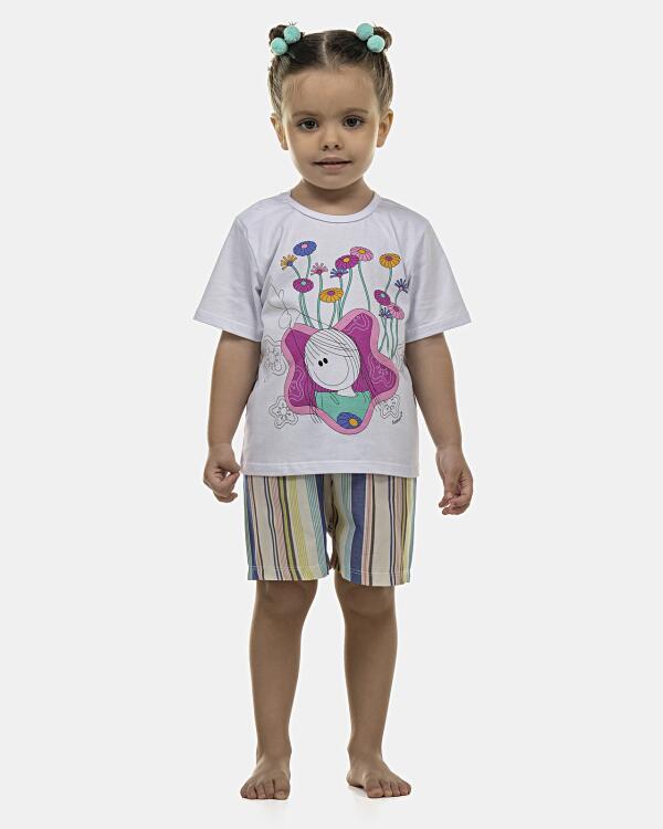 Pijama Feminino Baby Manga Curta e Short