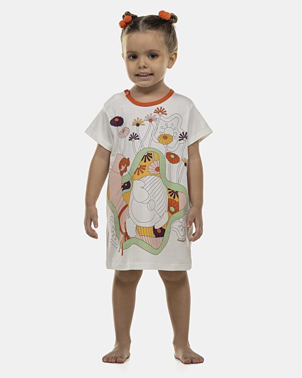 Camisão Feminino Baby Manga Curta