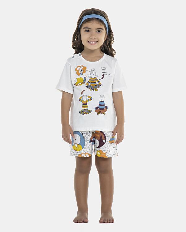 Pijama Baby Manga Curta e Short Unissex