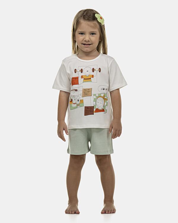 Pijama Baby Manga Curta e Short Unissex