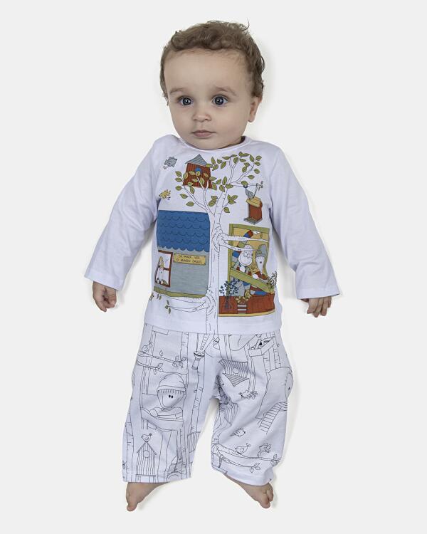 Pijama Masculino Bebe Manga Longa e Calça