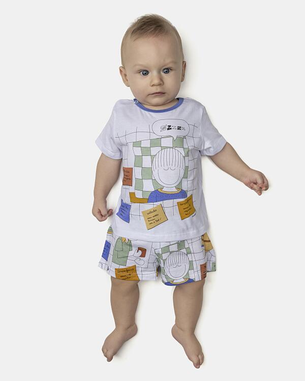 Pijama Masculino Bebê Manga Curta e Short