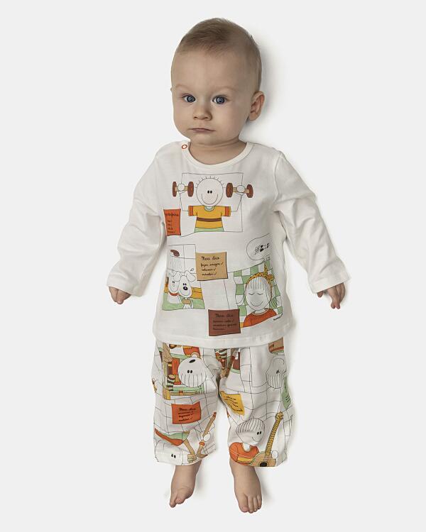 Pijama Masculino Bebê Manga Longa e Calça
