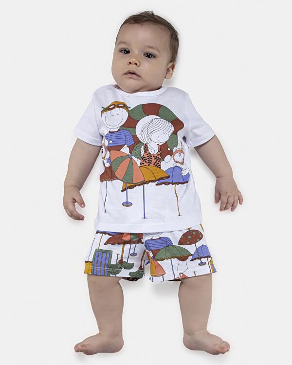 Pijama Masculino Bebê Manga Curta e Short