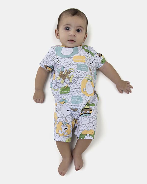 Macacão Masculino Bebe Manga Curta