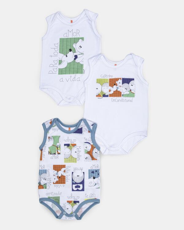 Kit Body Masculino Bebe Sem Mangas
