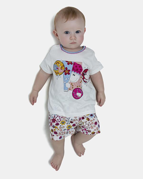 Pijama Feminino Bebe Manga Curta e Short