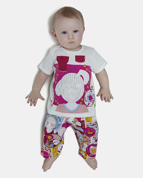 Pijama Feminino Bebe Manga Curta e Calça