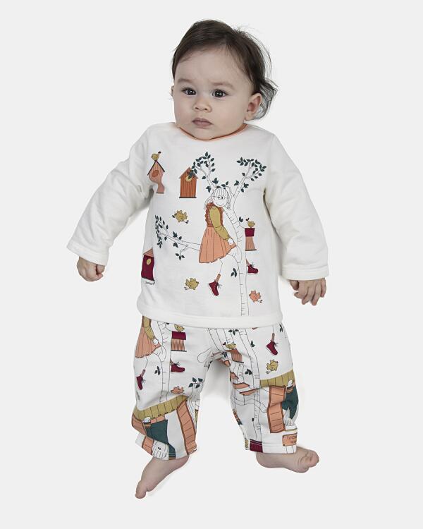 Pijama Feminino Bebe Manga Longa e Calça Moletinho