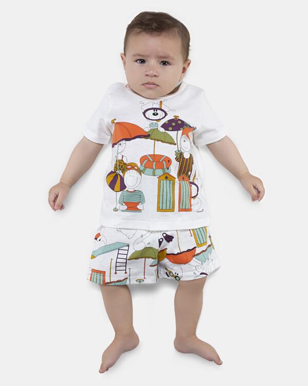 Pijama Feminino Bebê Manga Curta e Short