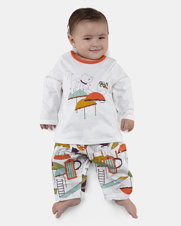 Pijama Feminino Bebê Manga Longa e Calça