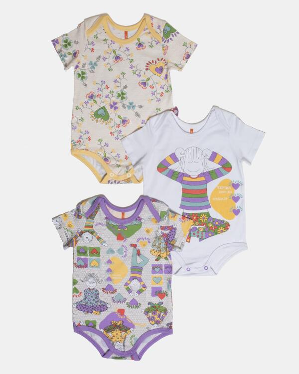 Kit Body Feminino Bebe Manga Curta