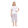 Pijama Feminino clássico manga curta e corsário Floral