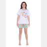 Pijama Sonhart Feminino Blusa Manga Curta E Short Estampado