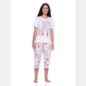 Pijama Feminino Sonhart manga curta e corsário Pat e Ted