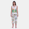 Sonhart Pijamas | Pijama Feminino regata Larga e corsário Estampada 