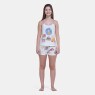 Pijama Curto Feminino Regata Alça Fina e Short Estampa Pat