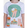 Blusa Pijama Feminino Blusa Manga Curta e Short Estampa Pat