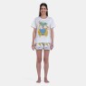 Pijama Feminino Blusa Manga Curta e Short Estampado