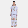 Pijama Feminino Blusa Manga Curta e Calça Pat e Nina