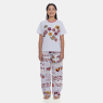 Pijama Manga Curta Feminino e Calça Estampa Pat Annie
