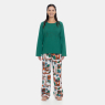 Pijama Feminino de Blusa Manga Longa e Calça Estampada