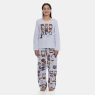 Pijama Feminino Manga Longa e Calça Estampa Personagens