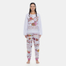 Pijama Feminino Adulto Manga Longa e Calça Estampada