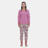 Pijama Feminino Blusa Manga Longa Punho e Calça Estampada