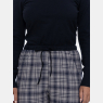 Pijama Feminino Manga Longa e Calça Xadrez Preta