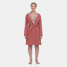 Robe Feminino  Adulto Manga Longa Transpasse Cinto Rosa
