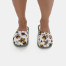 Pantufa Feminina Fechada Adulto Floral Verde