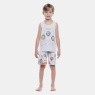 Pijama Masculino Infantil  Regata e Bermuda Estampada