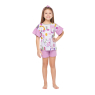 Pijama Feminino Curto Infantil Blusa manga curta e short Lavanda