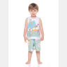 PIJAMA INFANTIL MASCULINO REGATA E BERMUDA ESTAMPADA
