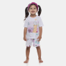Pijama Feminino Infantil Manga Curta e Short Estampa Annie