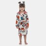 Roupão Feminino Infantil Estampado Manga Longa Capuz