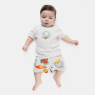 Body Bebê Menino manga curta Tic-Tac e short Estampado