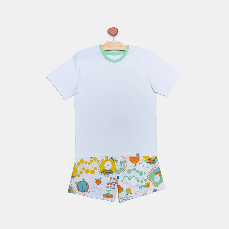 Conjunto de Pijama Masculino Adulto Manga Curta e Short