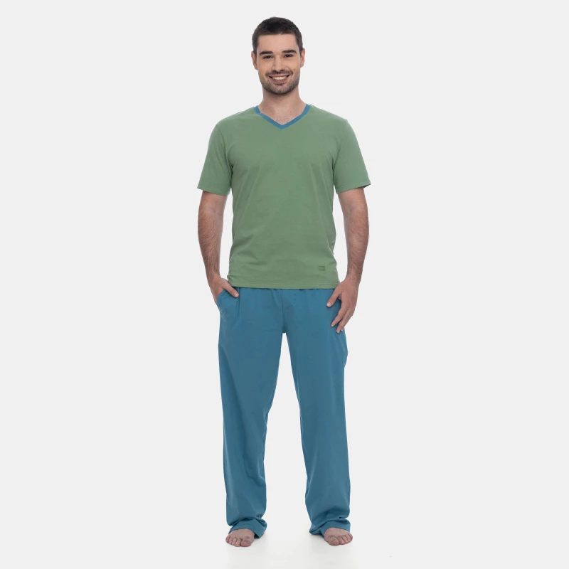 Sonhart Loja Online | Pijama Masculino Adulto Manga Curta e Calça Azul