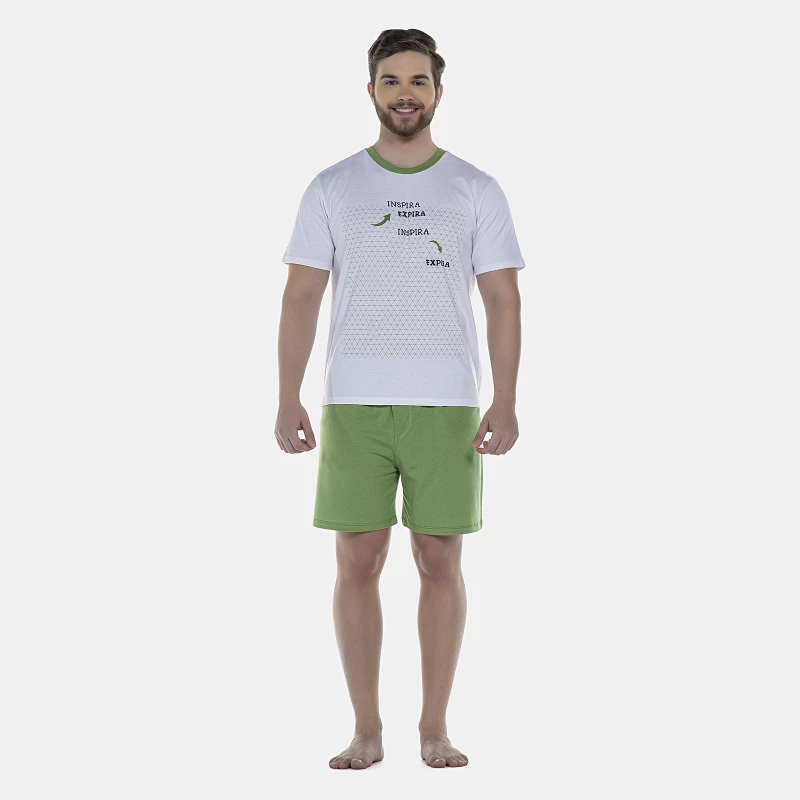 Pijama Masculino Adulto Manga Curta e Short