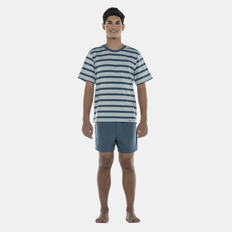 Pijama Masculino Adulto Manga Curta e Short