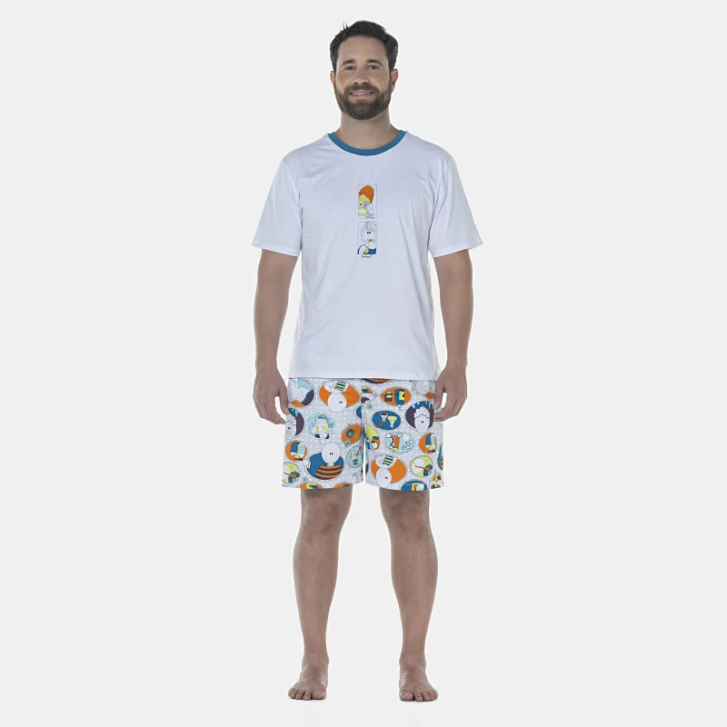 Pijama Masculino Adulto Manga Curta e Short