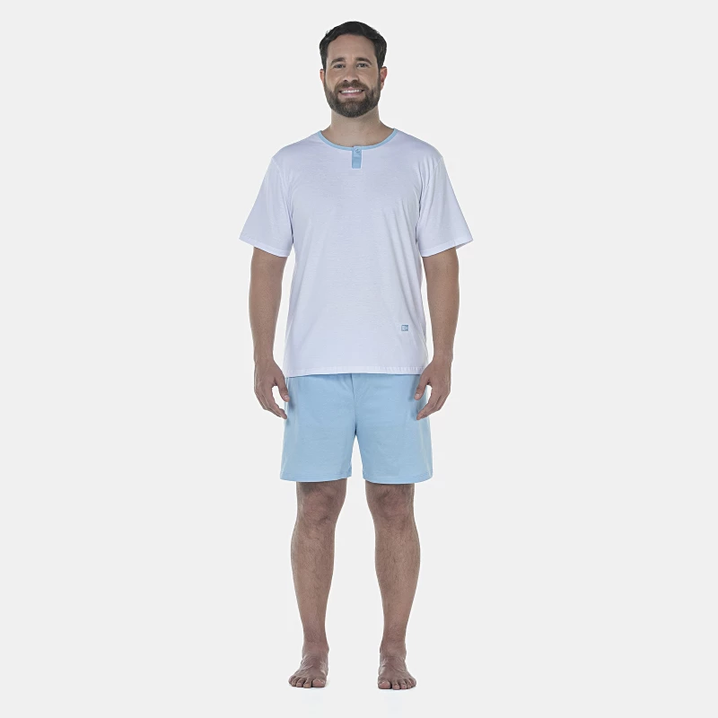 Pijama Masculino Adulto Manga Curta e Short