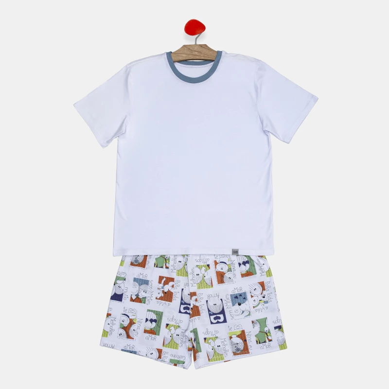 Pijama Masculino Adulto Manga Curta e Short