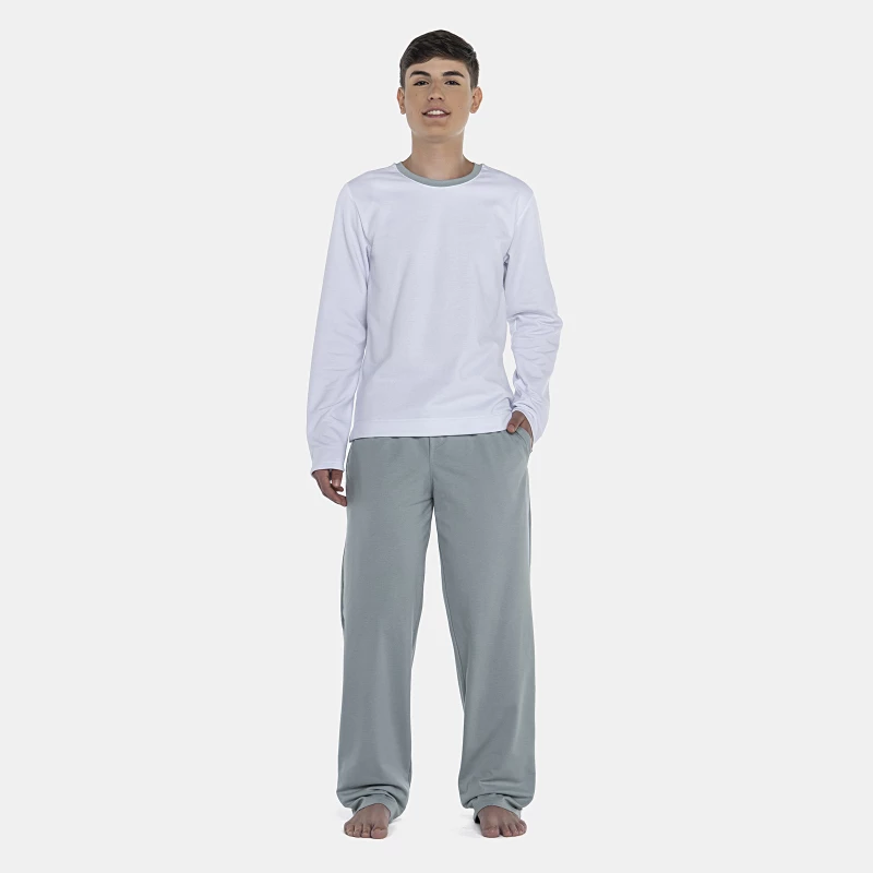 Pijama Masculino Adulto Manga Longa e Calça Moletinho