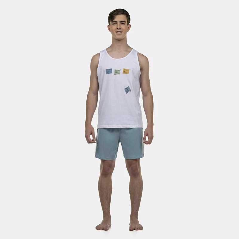 Pijama Masculino Adulto Regata e Short 