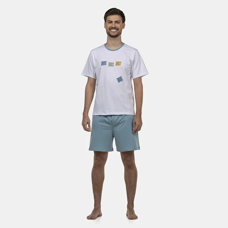Pijama Masculino Adulto Manga Curta e Short